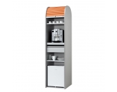 Büroschrank Dancer - Silber - Orange - Mit Kühlschrank, MS Schuon